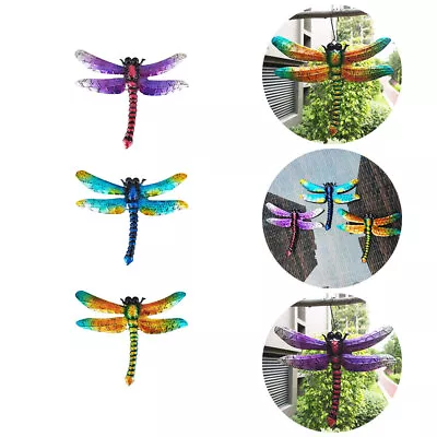 3x Dragonfly Medium Metal Garden Wall Art Ornament Home Hanging Crafts Sculpture • £11.54