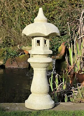 Garden Ornament Solar Chinese Pagoda Buddha Zen Japanese Lantern Ceramic  • £42.95