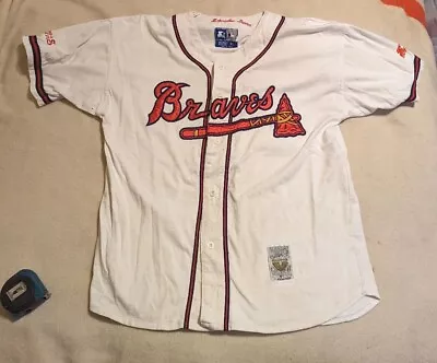 Vtg 90s Starter Cooperstown Collection 1957 Milwaukee Braves Jersey XL Atlanta  • $49.88