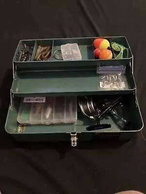 Old Trail Tackle Shop Metal Tackle Box Vintage Starter Kit • $20