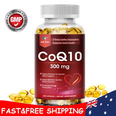 MENXI CoQ 10 Coenzyme Q10 Vegan 300mg 120 Capsules Cardiovascular Heart Health • $19.34