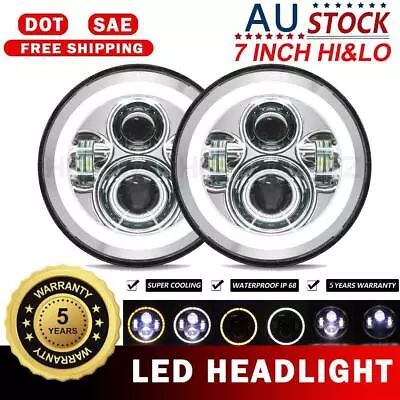 1 PAIR 100W 7 Inch LED Headlights ADR Approved For Jeep Wrangler JK 97-17 • $45.98