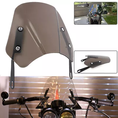 Universal Retro Smoke Motorcycle Headlight Windshield Windscreen Fairing 5-7'' • $28.49