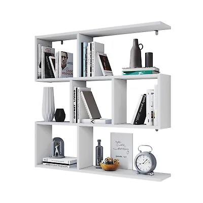 White Book Shelves Unit Shelving Wall Mounted Decorative Display Shelf Storage  • £20.99