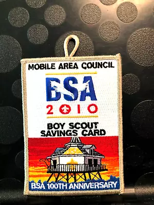 BSA MOBILE AREA COUNCIL 2010 BOY SCOUT SAVINGS CARD 100th ANN PATCH • $7.69