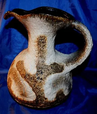 Epic W.german Pottery Dumler & Breiden Mcm Brutalist Volcanic Glaze Pitcher Vase • $38.99