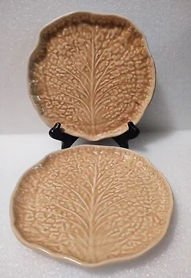 Secla Brown Cabbage Dinner Plates Portugal Set Of 2 • $28