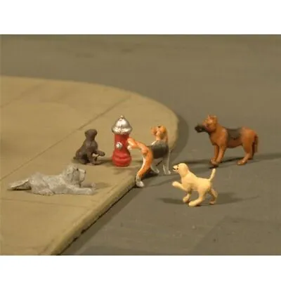 Dogswith Fire Hydrant (6/Pack) Bachmann 33158 • $17.97