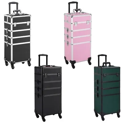 £69.99 • Buy Rolling Cosmetic Cases Makeup Trolley Case On Wheels Beauty Storage Organiser 