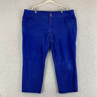 ELLE Paris New York Tokyo Capri Jeans Women's Plus 20W Blue High Rise 2-Button • $11.37