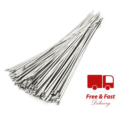 Quality Stainless Steel Cable Ties – Marine Grade Metal Zip Tie Exhaust Wrap • £3.99