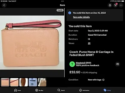 Coach  Purse Horse & Carriage In Faded Blush BNWT • £35