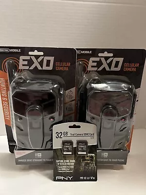 2 New Moultrie Game Cellular Cameras W/ 2 New Memory Card Pack Hunting  Security • $79.99