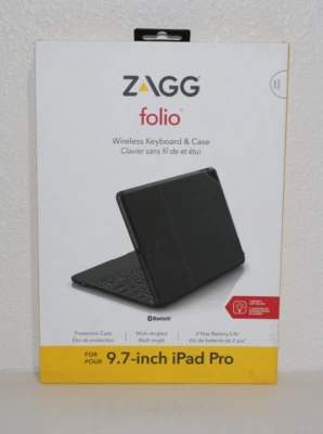 $14.95 • Buy ZAGG Folio Wireless Keyboard And Case ID8ZFK-BB0 IPad Pro 9.7  Black
