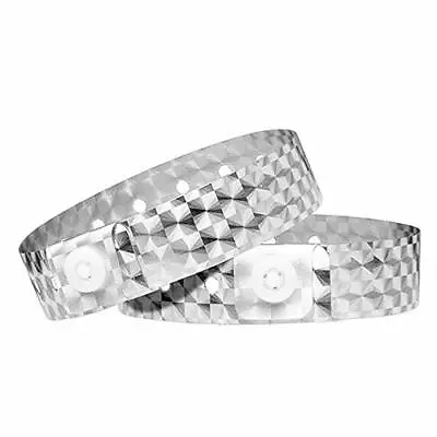 Ouchan Holographic Plastic Wristbands Sliver - 100 Pack Vinyl Wristbands For ... • $22.12