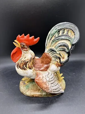 Rooster Statue Figurine Italy Italian Signed Numbered As Is Majolica • $65