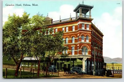 HELENA MONTANA POSTCARD Grandon Hotel Horse Drawn Hearses(?) Vintage • $4.35