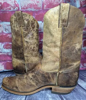 Justin Br733 Shawnee 11  Bent Rail Brown Distress Leather Cowboy Boots Mens 10.5 • $124.99