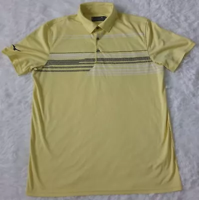 Mizuno Pro Collection Large Yellow Stripe Mens Golf Polo Shirt • $16