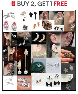 Earrings Cuffs Wraps Climbers Pierced/Clip On ONLY£2.99 BUY 2 GET 1 FREE • £2.99