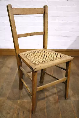 Antique Victorian Oak Bergere Cane Occasional Bedroom - Hall Chair • £55