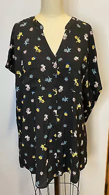 Torrid Disney Aristocats AOP Dolman Blouse Black Plus 2 Marie Toulouse New • $55