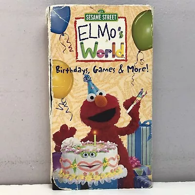 Sesame Street Elmo's World Birthdays Games VHS Video Tape BUY 2 GET 1 FREE! PBS • $10.99