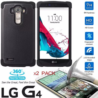 $9.49 • Buy Shockproof Defender Slim Armor Dual Bumper Case Cover+Glass Screen For LG G4