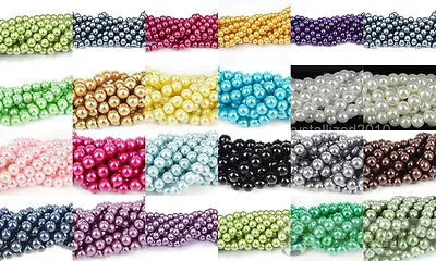 Top Quality Czech Glass Pearl Round Beads 3mm 4mm 6mm 8mm 10mm 12mm 14mm 16  • £2.15