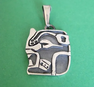 925 Mexican Silver Taxco Hand Crafted MAYAN ZODIAC CALENDAR Months Large Pendant • $26