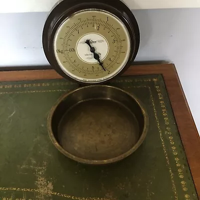 £14.79 • Buy Vintage 1977 SALTER Housewares 3kg X 25g Wall Hanging Weighing Scales Brass Tray