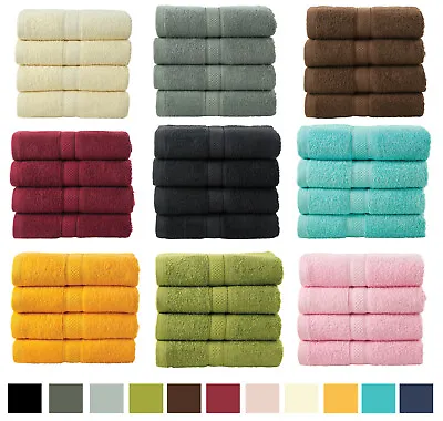 £5.99 • Buy 4 Piece Bale Hand Towel Gift Set 100% Plush Cotton Travel Kitchen Bathroom Towel