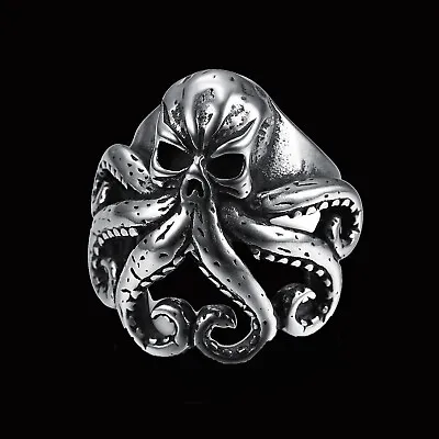 Men's Powerful Octopus Ring Stainless Steel Vintage Tentacle Rings Punk Biker • $12.88