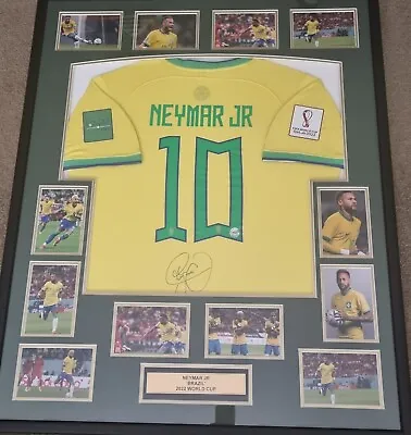 $1195 • Buy Neymar Jr 2022 World Cup Brazil Jersey Hand Signed & Framed 
