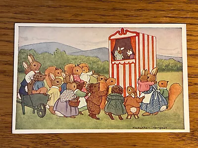 A/S Signed Margaret Tempest Dressed Rabbits & Hedgehogs Puppet Show Ca 1930 • $6.50