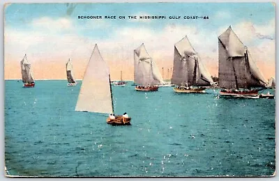 Postcard MS Schooner Race On The Mississippi Gulf Coast Yachts MS21 • $3.99