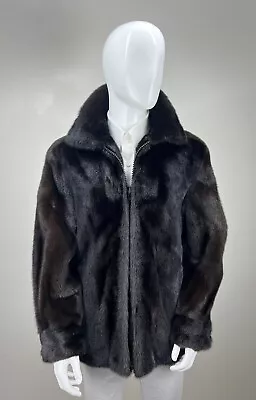 MENS Ranch Mink Real Fur Zip Up Bomber Jacket Coat • $1195