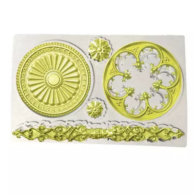 £6.59 • Buy Baroque Relief Silicone Fondant Mould Buckle Frame Cake Embossed Border Mold