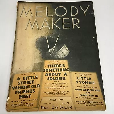 Melody Maker British Metronome Magazine March 1933 Vol VIII No 87 • $33.59