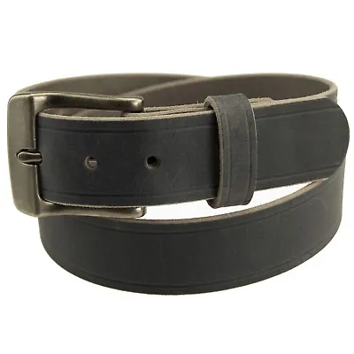 Men's Buffalo Leather Belt 1 1/2  Wide_Vintage Gray Amish Handmade • $30.99