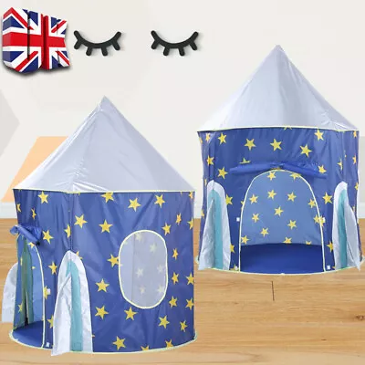 Childrens Kids Baby Pop Up Play Tent Rocket Ship Boys Playhouse Indoor Outdoor • £10.99