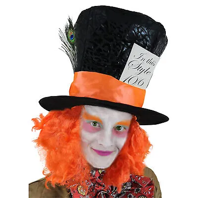 Mad Hatter Top Hat With Hair Book Week Character Fancy Dress Costume Accessory • £7.99