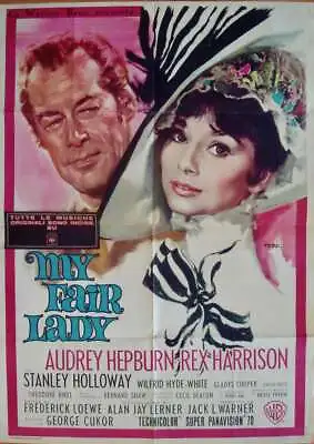 MY FAIR LADY Italian 2F Movie Poster 39x55 AUDREY HEPBURN REX HARRISON 1965 RARE • $1750