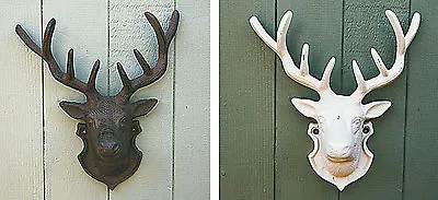 £14.99 • Buy Cast Iron Rustic Wall Mounted Metal Reindeer Deer Stag Head With Antlers