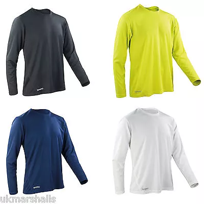 Spiro Mens Performance Long Sleeve T-shirt S-xxl Sr254m • £8.65