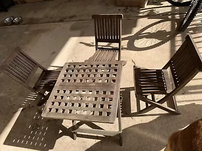 Kids Outdoor Table And Chair Setting Solid Timber 3 Chairs • $80