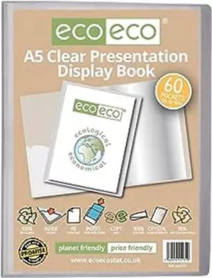 Eco-eco A5 50% Recycled Clear 60 Pocket Presentation Display Book • £7.49