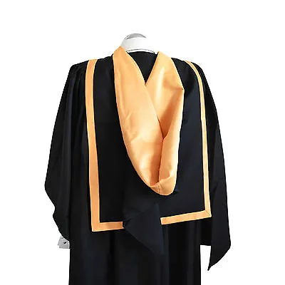 Graduation Full Shape Hood Yellow Gold University Bachelors Masters Academic • £24.75