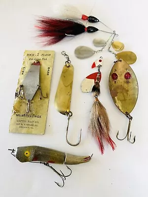 7 Large Vintage Musky Fishing Lures - Robert’s Marathon CeeTee Bait Pflueger • $15