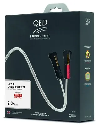 QED  Speaker Cable - Reference Silver Anniversary XT -Pair Lead 2 Metre 2M 200cm • £99.95